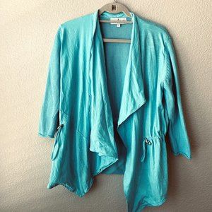 Neon Buddha Womens Open front water fall cinch waist Cotton Cardigan Size Large